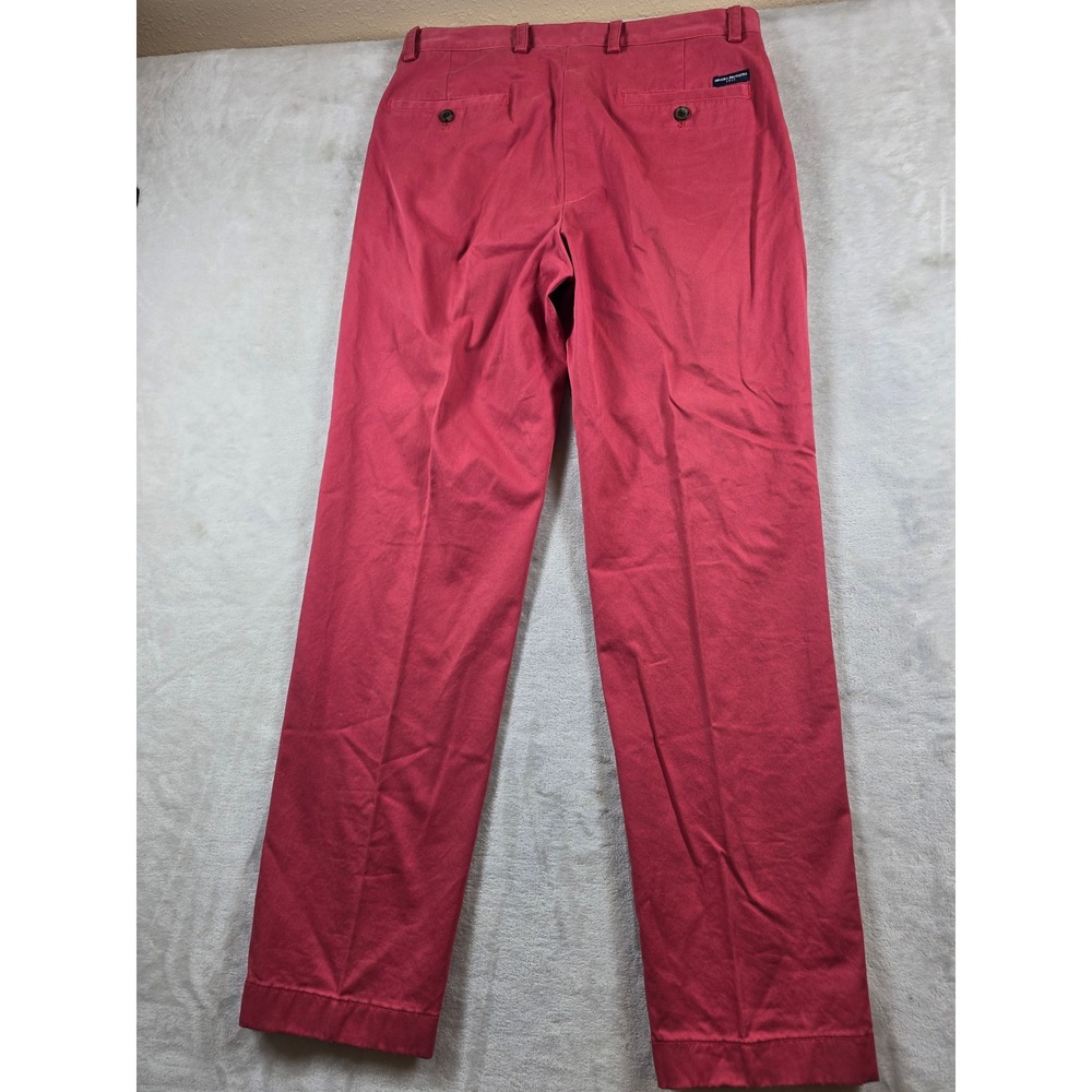 Brooks Brothers Chinos Men 33x31 Red Cotton Stretch Clark Fit Pants - Picture 2 of 9
